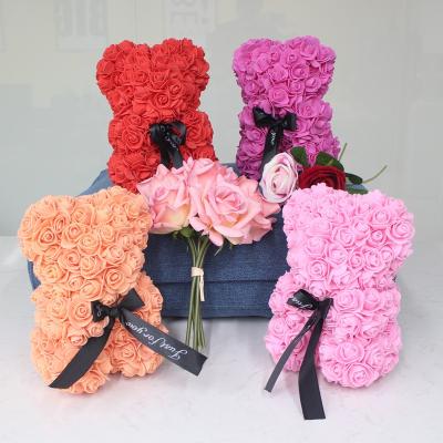 China PE Roses Flowers for Mothers Day Birthdays Valentine Day Gift Artificial Foam Teddy Bear Rose Bear Flower for sale