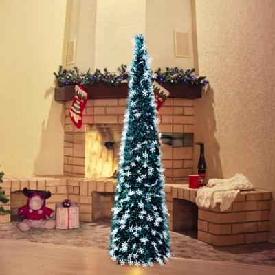 China Festival Home Decoration Company Crestwood Pre-Bed Artificial Christmas Tree on Its Thirty One Decorated with Berry Clusters Pine Cones Frosted Branches for sale