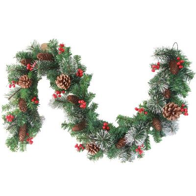 China Amazon Natural Hot Selling Artificial Touch Christmas Wreath with Pine Cones for Garden Christmas Decoration for sale