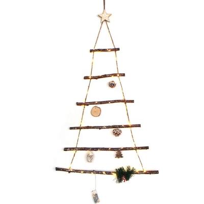 China Wooden Tree Decor Christamas Home Decoration Christmas Tree Wall Hanging Decor for sale