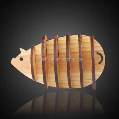 China Sustainable Hog Shaped Wooden Coasters / Animal Shaped Coaster Set for sale