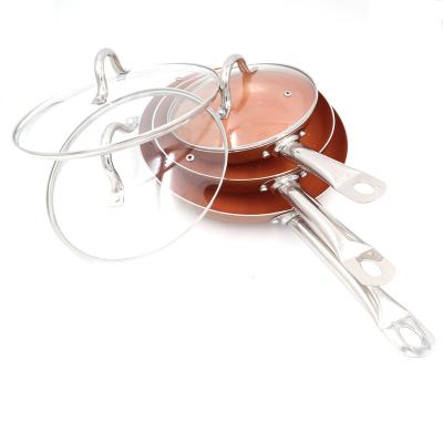 China Sauce Pot Master Star 20/24/28 Cooker Available Frying Non-Stick Induction Chino Ear Pot Cover Pan SetStainless Steel Handle With Copper Cm for sale