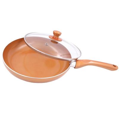 China Ceramic Coating 20/24/28cm 3PCS Set Available Cooker Frying Pan Pot Induction Chino Copper With Cover Ceramic Coating for sale