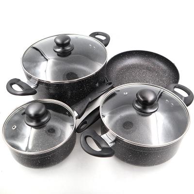 China Sustainable 7PCS Sauce Pot Milk Pot And Fryer Cookware Set Aluminum Induction Cooker for sale