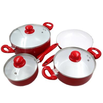 China Star Sauce Pot Milk Pot Pans 7PCS Viable Main Fryer Cookware Set Nonstick Aluminum Induction Cooker for sale