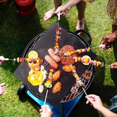 China Reusable BBQ Grill Mat Pad Baking Sheet Portable Easily Cleaned Outdoor Picnic Cooking Mat Oven Tool Bbq Accessories BBQ Grill for sale