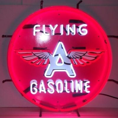 China Buildings Neon Sign Custom Chinese Suppliers Flying A Gasoline Glass Neon Lamp Sign Neon Piping Light China for sale