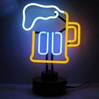 China Drop shipping china suppliers residential promotion gifts mug sculpture beer table neon light top custom glass neon light for sale