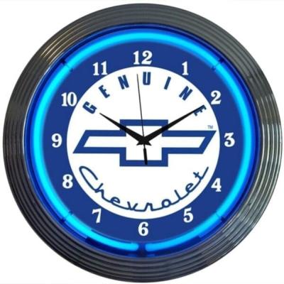 China China wholesale custom neon wall clock 15 inch LUMINOVA high quality round neon chevy neon clock wall clock for sale