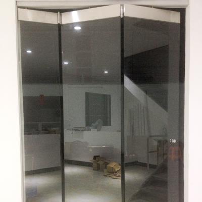 China Modern high end quality hotel glass frameless garage folding door frameless folding door for sale