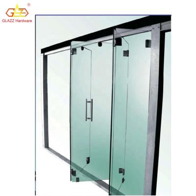 China Frameless Glass Folding Door Fashion Glass Folding Door System Stainless Steel Hardware Accessories for sale