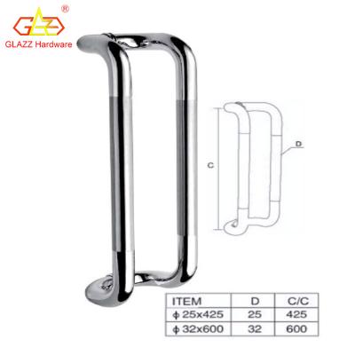 China Modern Hotel Lobby 304 Stainless Steel Glass Door Handle Curved Glass Door Handle for sale