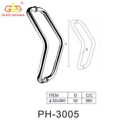 China Fashion Stainless Steel Door Handle Hotel Modern Hot Selling Single Glass Door Handle for sale