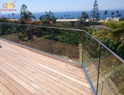 China Modern Hot Sale Balcony Post Railings Deck Stainless Steel Glass Railing Designs for sale