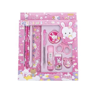 China Schools & Office dynamics Amazon hot sale cute cartoon stationery 9 pieces set prizes, student gifts, creative stationery set for sale