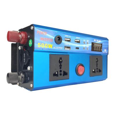 China Car Power Customized New Design 500W Modified Sine Wave Inverter with Three USB and One Type-C for sale