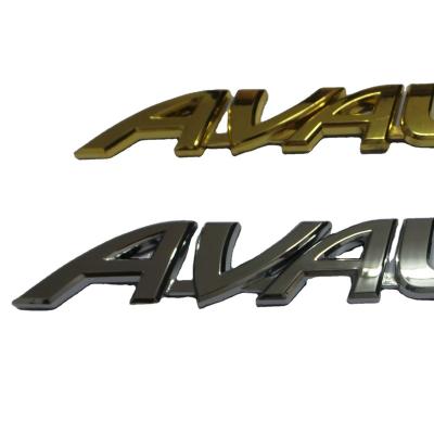 China Simple Chrome ABS Plastic Car Accessories Auto Letter Logo Badge Custom Emblem for sale