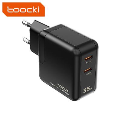 China Mobile Phone/Laptop/Tablet/Switch Toocki 35W Dual USB-C Charger PD3.0 Fast Charging Phone Mini Travel Adapter Fast Charger for sale