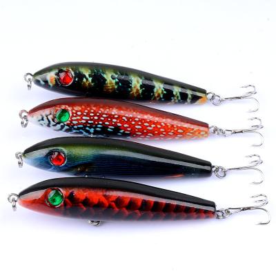 China ABS Plastic Pencil Outdoor Fishing 95mm 11.6G Topwater Lure Artificial Saltwater Hard Bait Bass Plastic Lures for sale