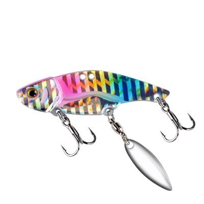 China Metal Fishing 12g 16g VIB Metal Hard Lure With Spoon Spinner 3D Eyes Vivid Hard Lure VIB With Spoon Spinner 3D Eyes Bait Fishing for sale