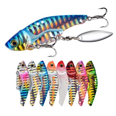 China VIB Metal Hard Lure with 3D Spoon Spinner Eyes Vivid VIB Hard Lure with 3D Spoon Spinner Eyes Bait Fishing Tackle for sale