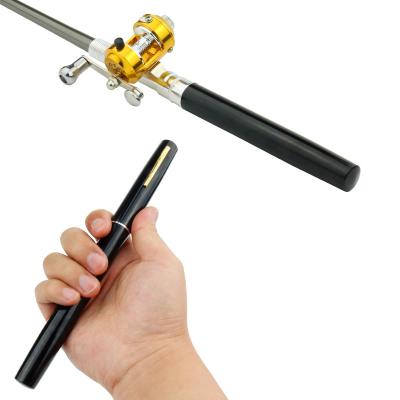 China Carbon Mini Ice Pen Reel Combo Set Pocket Rod Pole Telescopic Fishing + Reel Aluminum Alloy Fishing Line for sale