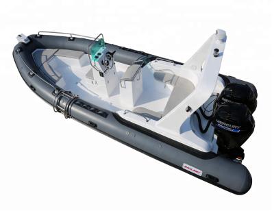 China SAILSKI Fiberglass Fiberglass Hull Inflatable Boat Rib Boat 7.6m/25ft With Twin Outboards 150hp for sale