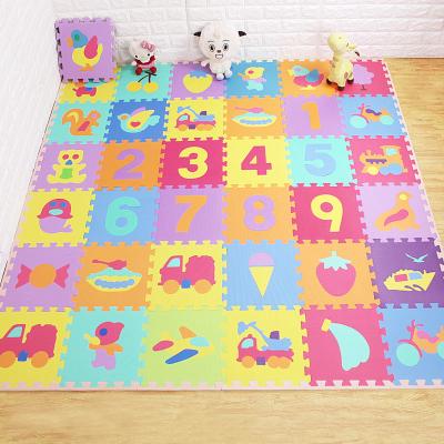 China Eco-freindly Hot Selling Floor Crawling Blankets Puzzle Cartoon Letters Eva Foam Mat Play Games Instruction Baby Mat for sale