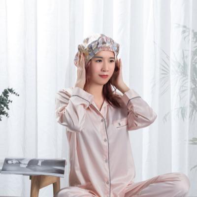 China Hot Selling 100% Polyester Satin Hood Night Hair Sleep Hood For Hair Care for sale