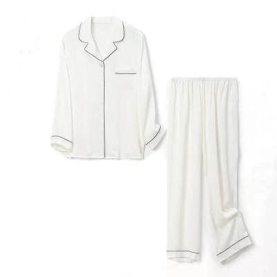 China Wholesale Popular Breathable Long Sleeve Two Piece Women's Sleepwear Silk Pajamas for sale