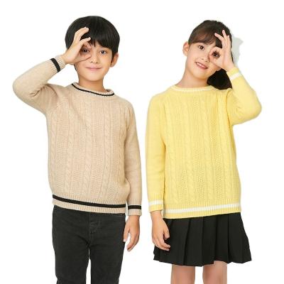 China Kids pure organic cashmere anti-pilling thick and stripe knitted sweater for for sale