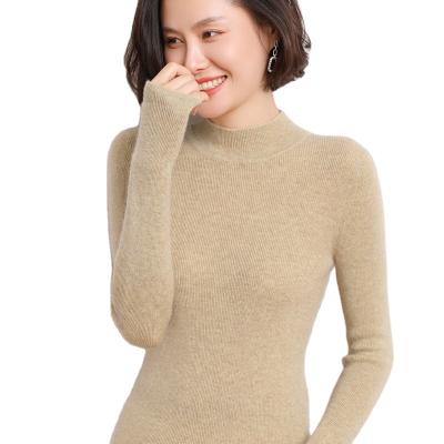 China Anti-wrinkle Chinese Made Women's Cashmere Sweater Solid Color Turtle Neck Sweater for sale