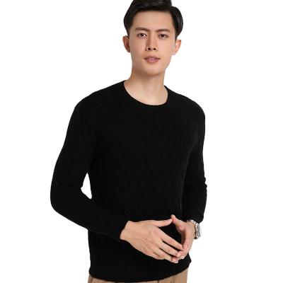 China Fashionable Australian 100% Fabric Men's Anti-wrinkle Woolen Sweater Carpet Knitted Casual Woolen Sweater for sale