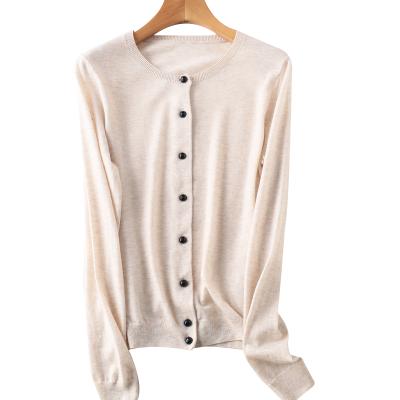 China Autumn Women's Anti-wrinkle Spring and Woolen Spring Cardigan High Quality Slim Buttoned Sweater for sale