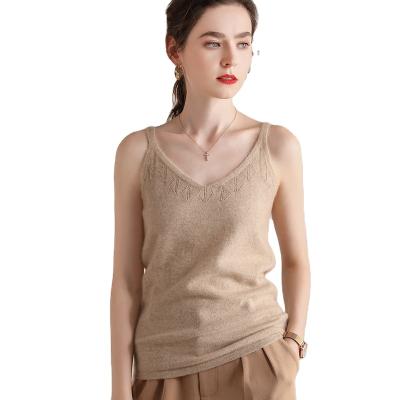 China 2021 QUICK DRY women's sweater women's pure cashmere knit V-neck halter vest for sale