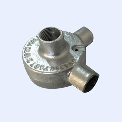 China Two Way BS Certified 61386-2015 Class 4 Junction Circular Box Backouts Entry Hot Dip Galvanized for sale