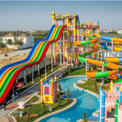 China Amusement Spiral 100m Water Slide Fiberglass Aquapark Equipment for sale