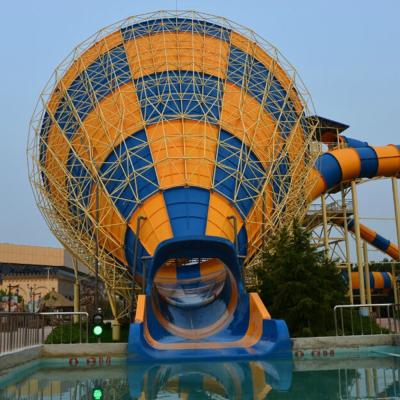 China Blue And Orange Multicolor Huge Water Fiberglass Cyclone Amusement Slide For Amusement Park for sale