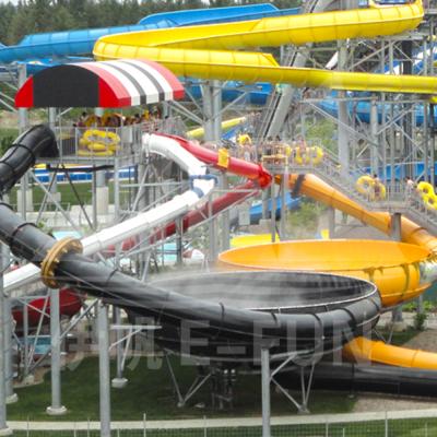 China Amusement Water Park 15 - 20 Meter Height Fiberglass Water Slides Two Spaces Bowl For Water Park for sale