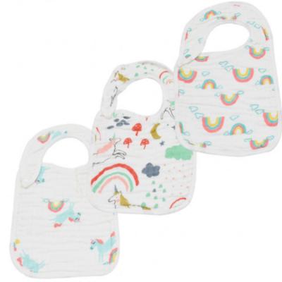 China Baby Muslin Antibacterial Custom Printing Adjustable U Bibs for sale