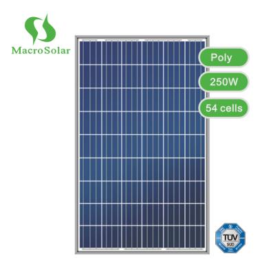 China Commercial / Residential Solar Cell 250W Solar Cells Poly 54 250 Watt Polycrystalline Solar Panels for sale