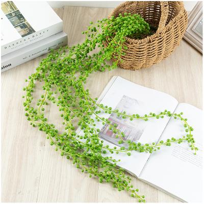 China 2021 Real Two Fork Plastic Latex Beads Artificial Plants Garden Wedding Decoration Wall Hanging for sale