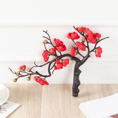 China 2021 Real silk flowers Plum Flower Home Table Decoration real artificial flower touch bonsai for sale