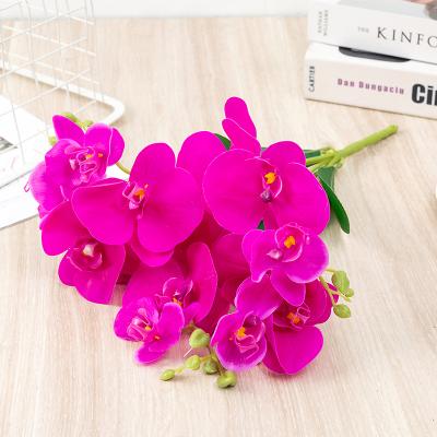 China Real Phalaenopsis Small Bouquet Gently Stick Artificial Flower Hotel Wedding Decoration Home Flower for sale