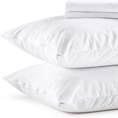 China Folded Custom Waterproof Organic Terry Towel Baby Bed Pillow Baby Pillow Case With Zipper for sale