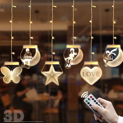 China Eco-friendly Stereoscopic Suspension 3D Christmas String Lights Christmas Trees Decoration String Light for sale