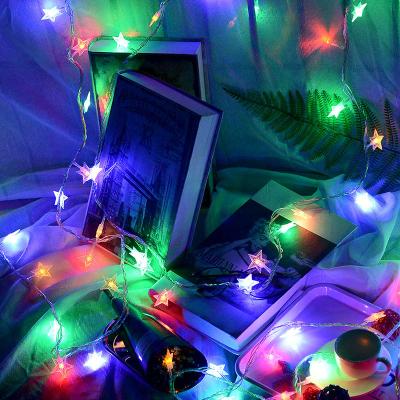 China Eco-Friendly Wholesale Christmas Led Bbattery Box Gypsophila Lights Five-pointed Star String Lights for sale