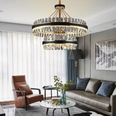 China Crystal Luxury Modern LED Home Chandelier Fixtures Living Room Decor Pendant Light for sale