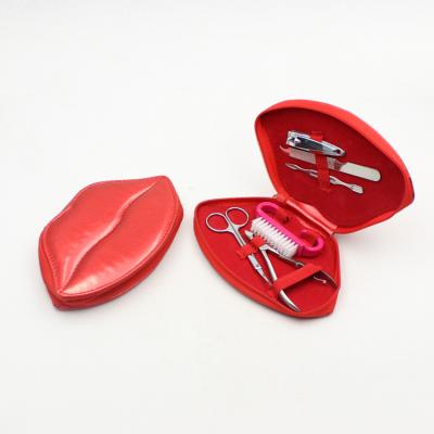 China Popular personalized lip shape kiss manicure set, pedicure set, manicure pedicure kit for sale