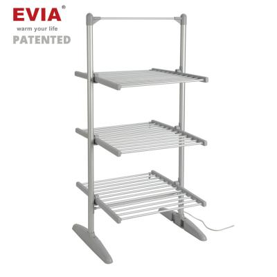 China Lightweight EVIA OEM 3 Row Balcony Fabric Hanger Rack Rack Folding Electric Clothes Dryer for sale